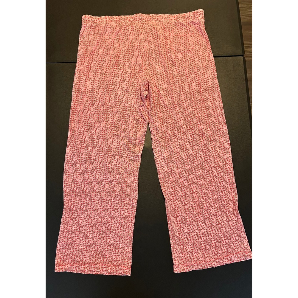 Faded Glory Womens Red Floral Organic Cotton Pajama Pants L 12-14 1568 - Picture 6 of 11